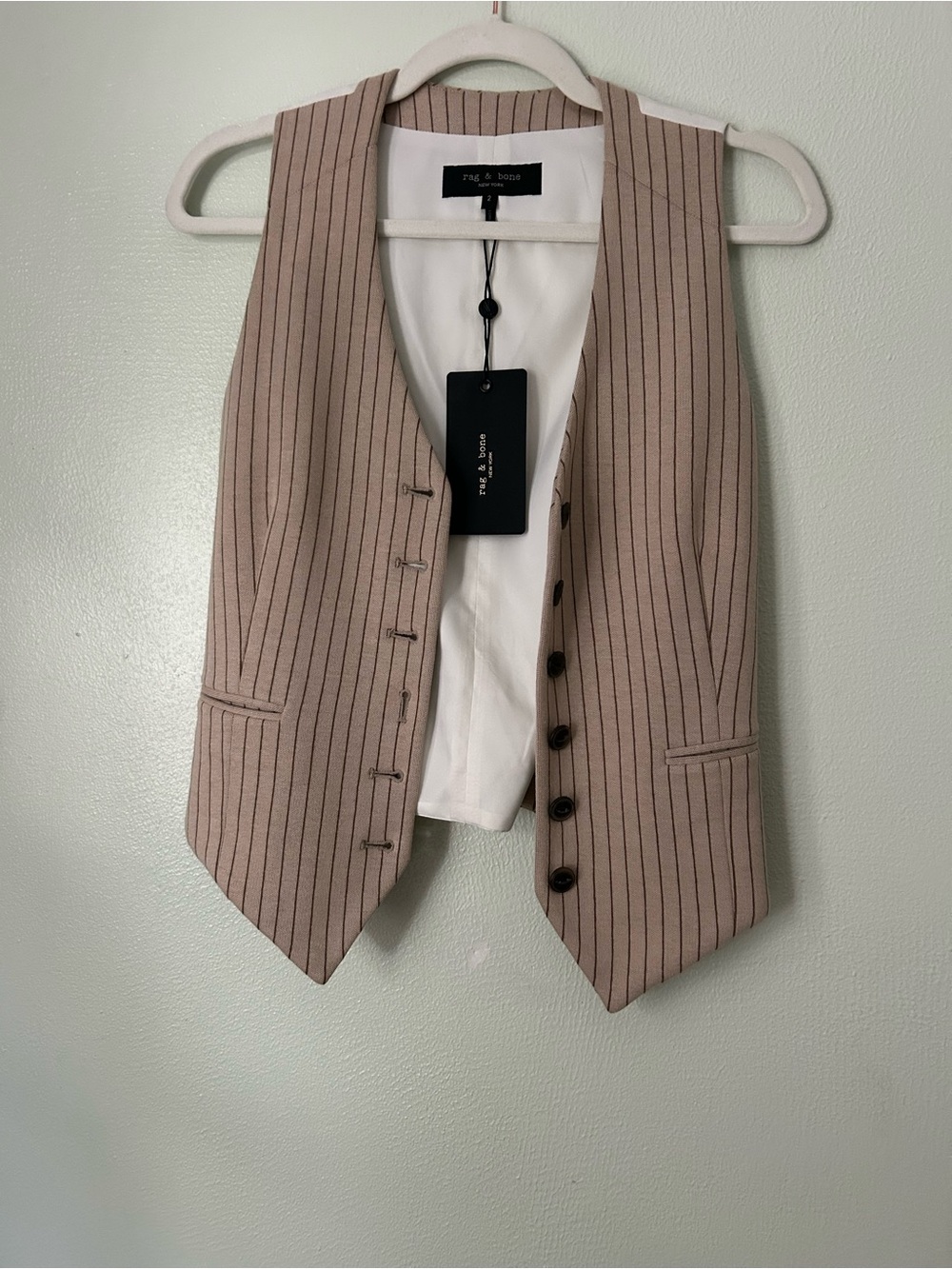 rag & bone Vanessa  Pinstripe Wool Vest NWT